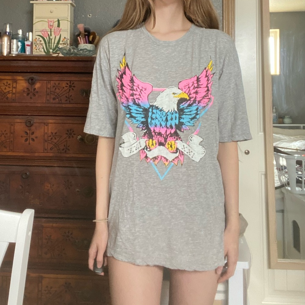 Colorful eagle oversized t shirt